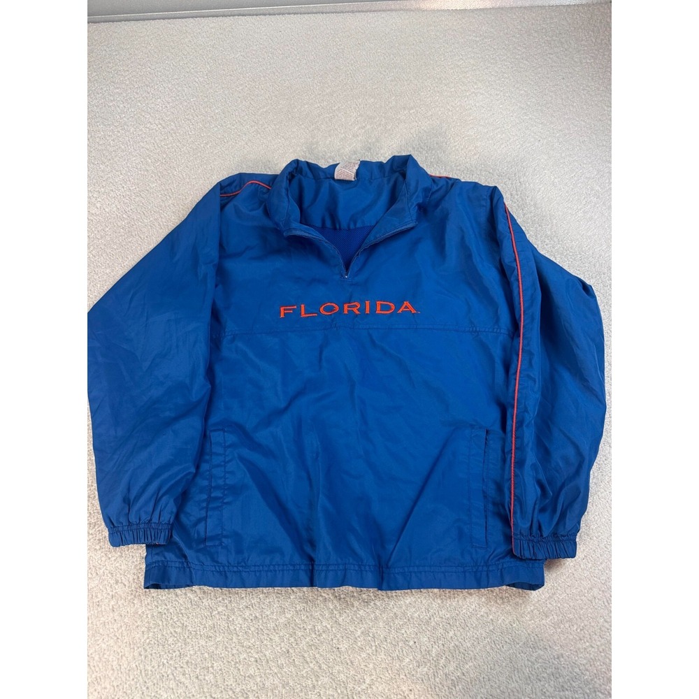 Vintage‎ Red Oak Mens Florida Gators 1/4 Zip Pullover Windbreaker Jacket Blue XL